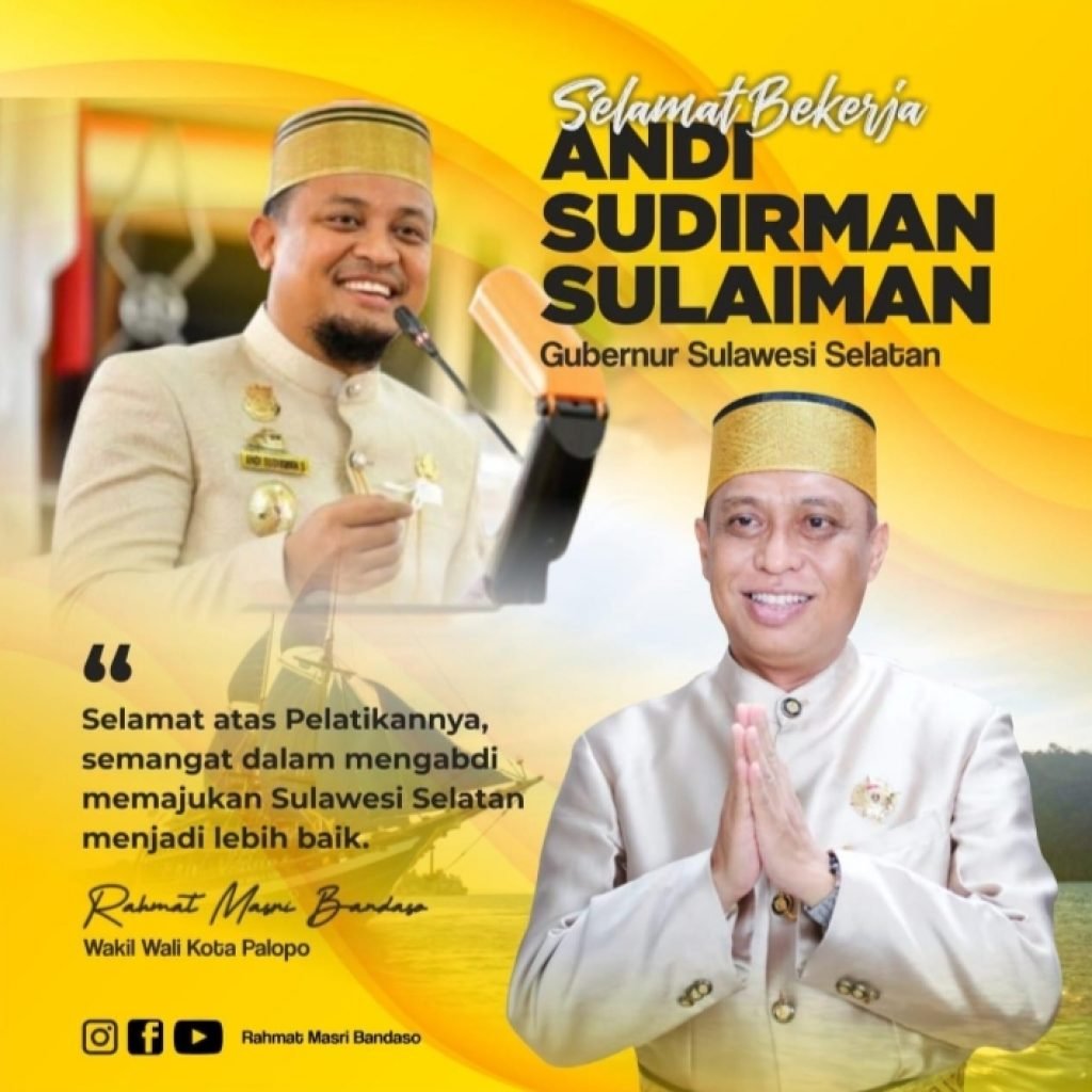Andi Sudirman Dilantik Jadi Gubernur, Wakil Walikota Palopo : Selamat, Lanjutkan Kerja Pembangunan