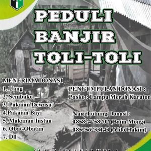 BEM Akper Sawerigading Bantu Donasi Korban Banjir Desa Galampangan, Toli-toli, Sulteng
