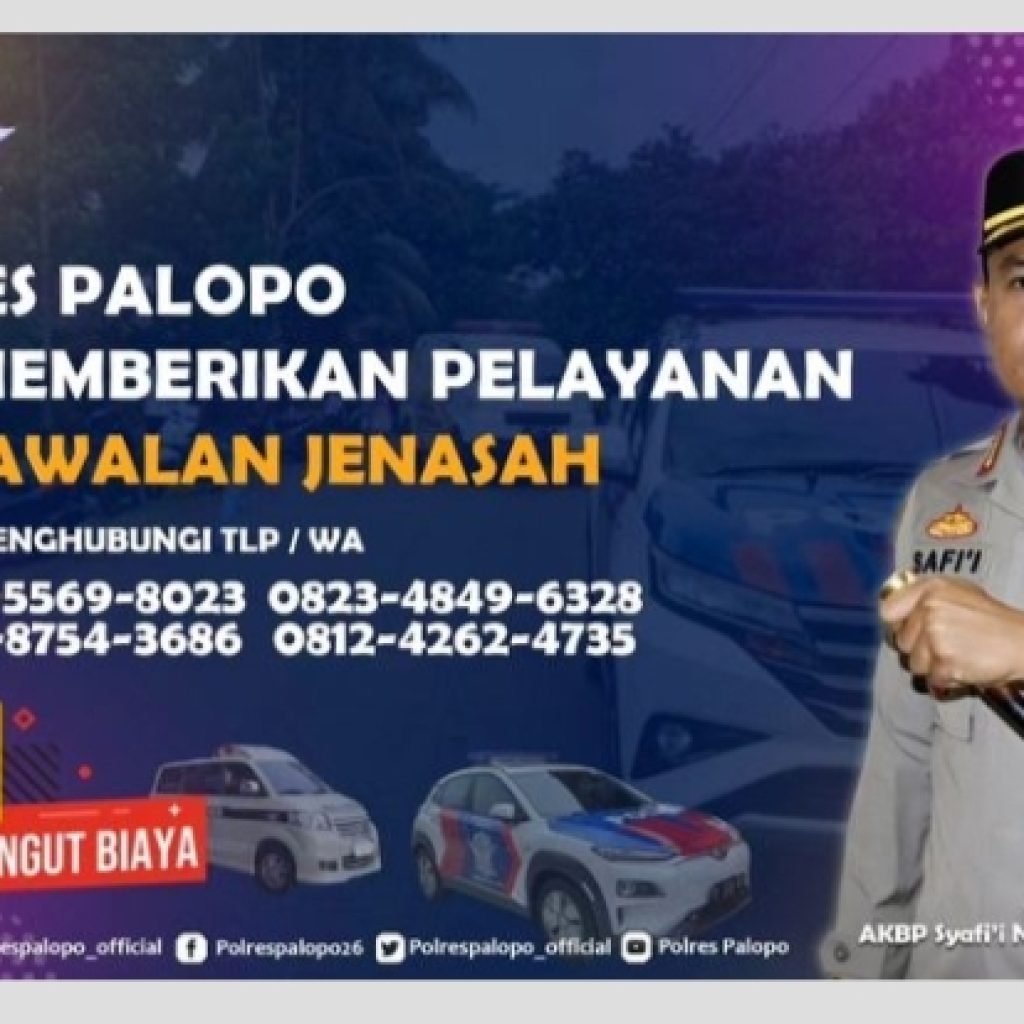 Satlantas Polres Palopo Berikan Layanan Pengawalan Jenazah Secara Gratis, Ini Nomor Call Center nya