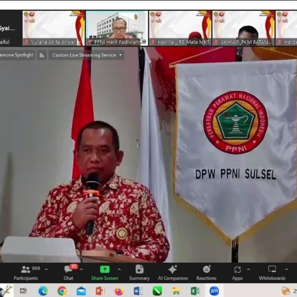 Peringati HUT PPNI Ke 50, DPW PPNI Sulsel Kick Off Celebes Nursing Update, Webinar Dan Bukber